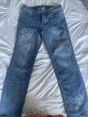 WHBM unique embellished jeans